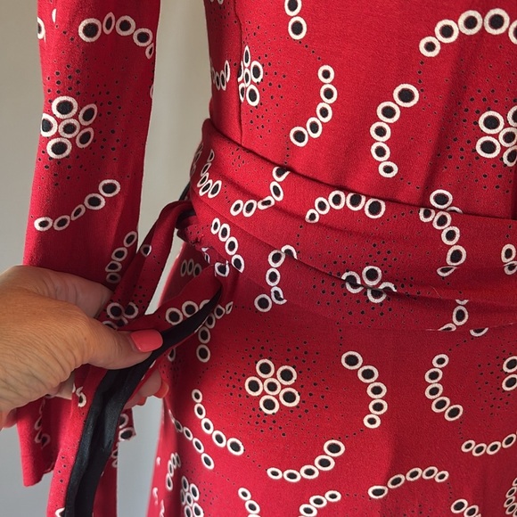 Mango Red Long Sleeve Wrap Dress - Picture 7 of 10